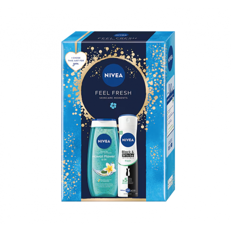 Nivea Xs24 Caseta Feel Fresh Gel De Dus Hawaii+Spray B&W Fresh