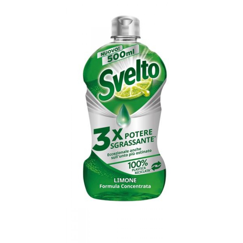 Detergent de vase Svelto gel activ cu lamaie verde 500 ml
