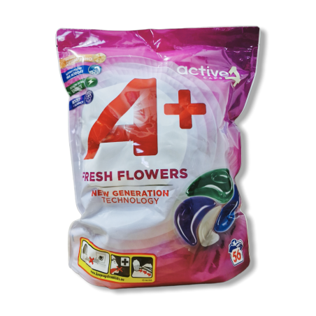Detergent Capsule A+ Fresh Flowers, 56 Bucăți