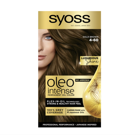 Vopseau de păr permanentă Syoss Color Oleo Intense 4-60 Saten Auriu