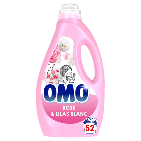 Detergent Lichid Omo Pink White Liliac, Cu 52 De Spălări 2.6L