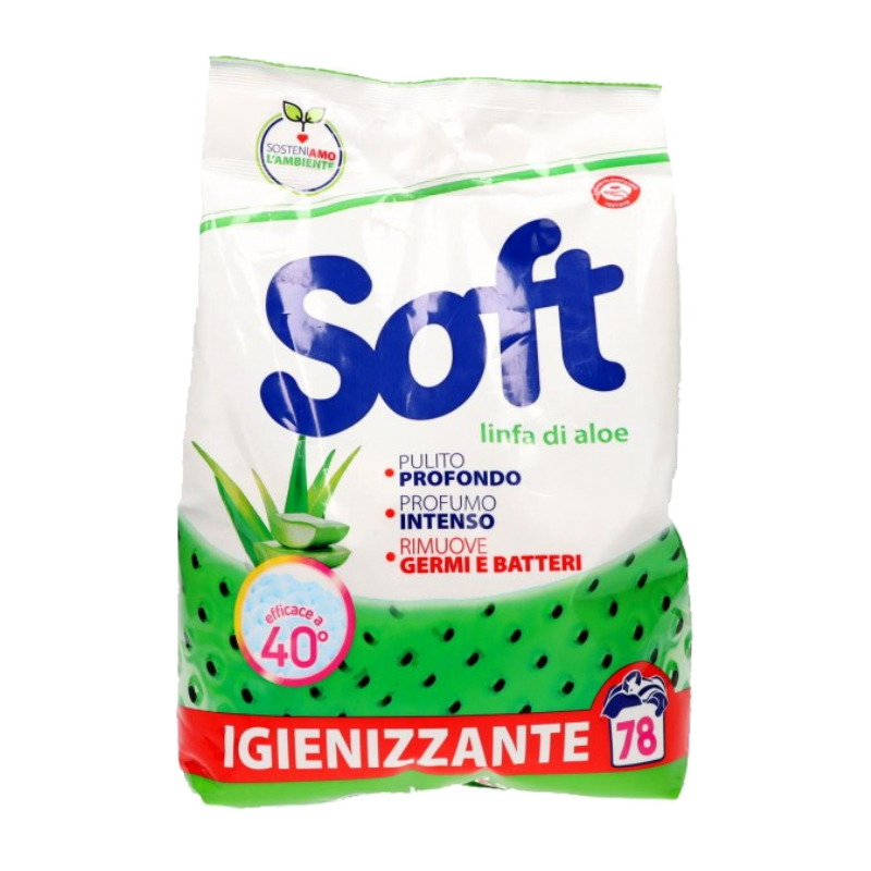 Detergent Pulbere Soft Aloe 78 Spalari 3.9 Kg