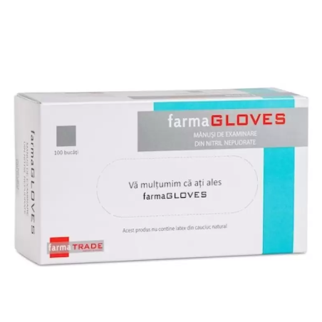 Manusi Nitril Nepudrate Albastre Farma Gloves 100Buc Nitril - 1