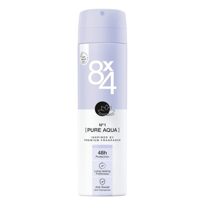 8X4 Deodorant 150Ml Pure Aqua