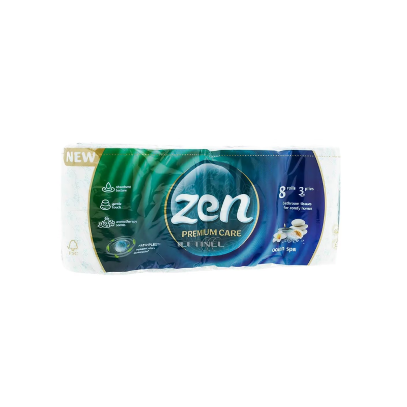 HARTIE IGIENICA  ZEN PREMIUM CARE OCEAN SPA 3STR. 8 ROLE Zewa - 1