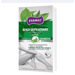 Benzi Depilatoare Farmec Corp Ceara Gel 16 Buc+2 Serv Aloe Ceai Matcha Bambus