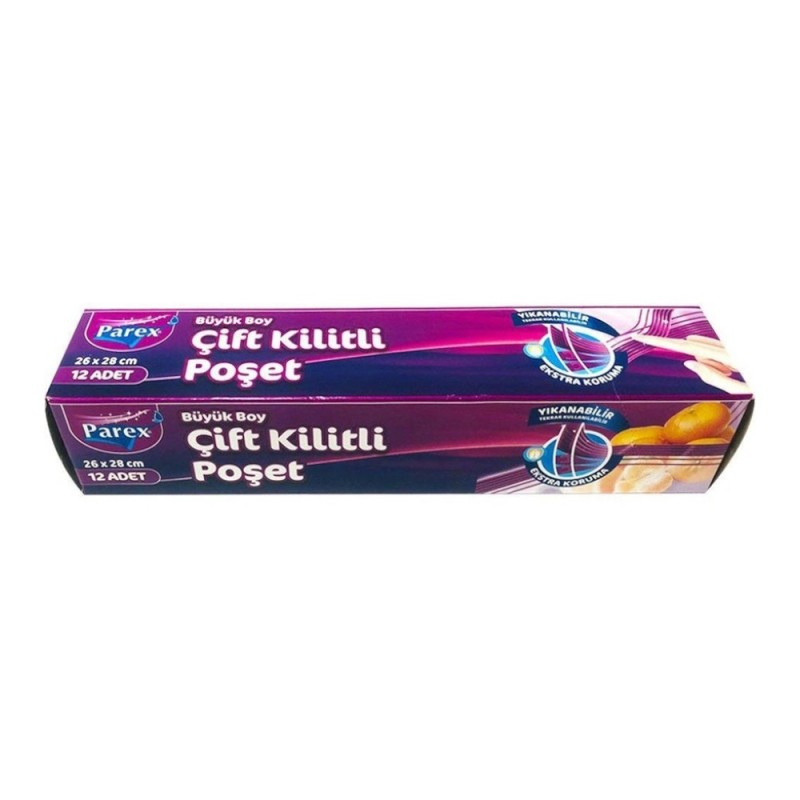 Pungi Congelator Fermoar Parex Dublu Mari X10 Buc