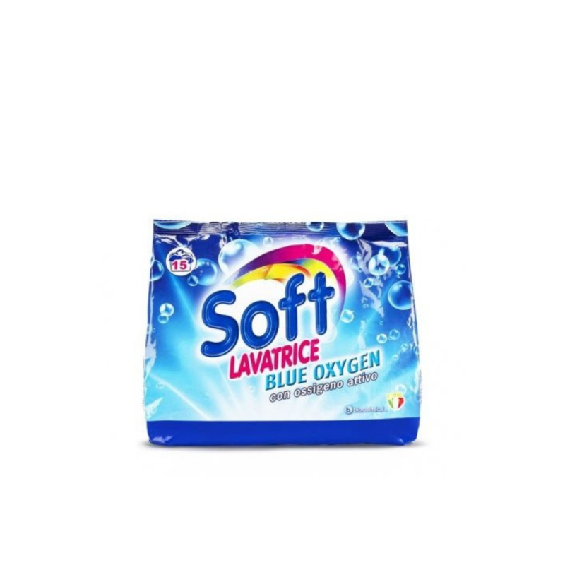 Detergent Pudra Automat Soft Cu Oxigen Albastru 15 Spalari 750 Gr