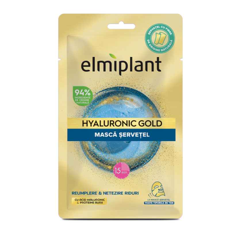 Elmiplant Masca Fata Tip Servetel Hyaluronic Gold