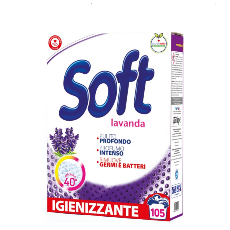 Detergent Pulbere Soft Lavanda, 105 Spalari, 5.25 Kg
