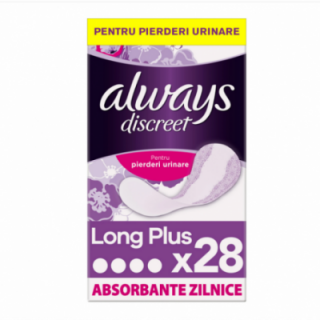 Absorbante Zilnice Pentru Incontinentă Always Discreet Long Plus 28 Bucăti